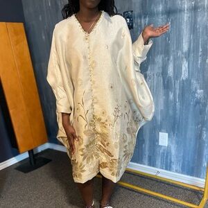 Silk long sleeve cream dresses (flowy)